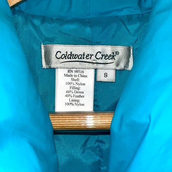 Coldwater Creek Puffy Turquoise Vest US 8 - Picture 5 of 7